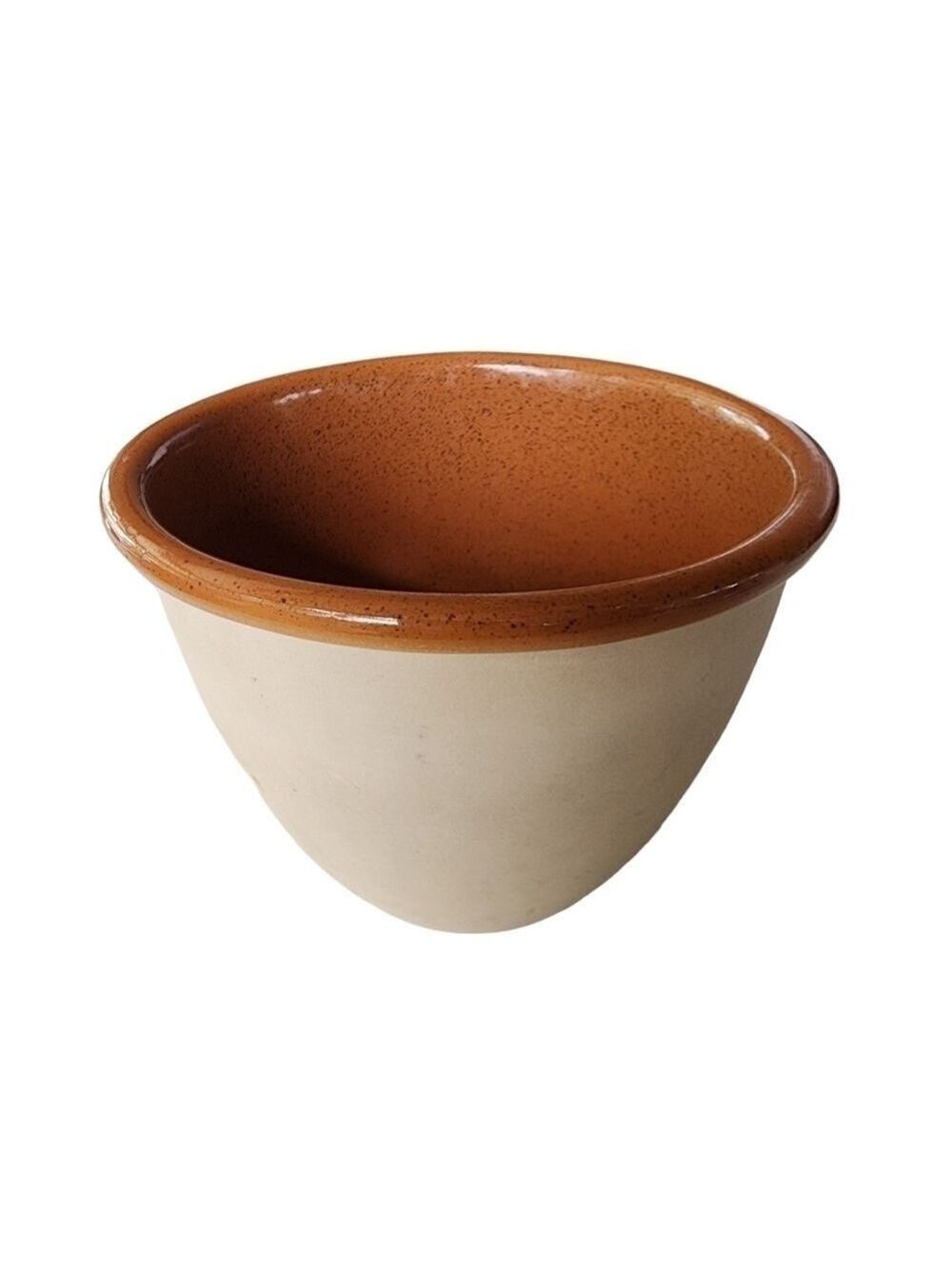 Vintage Bennington Pottery vermont burnt speckled Orange glazed mixing bowl